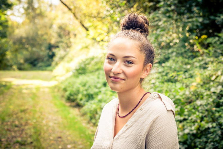 Granat Kugelkette | Ø 4mm mit Silber Verschluss | 45cm