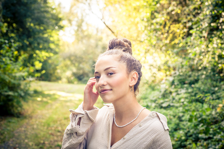 Magnesit Kugelkette | Ø 4mm mit 925er Silber Verschluss | 45cm