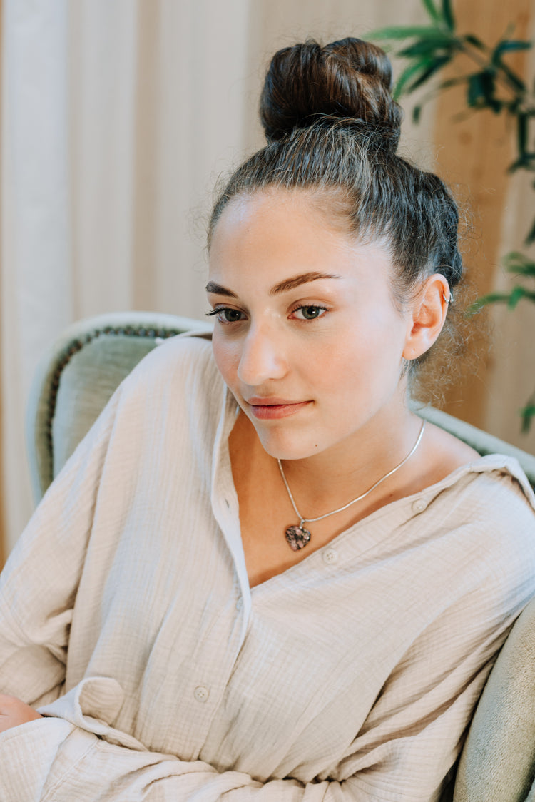 Rhodonit Herzanhänger | 2x2 cm