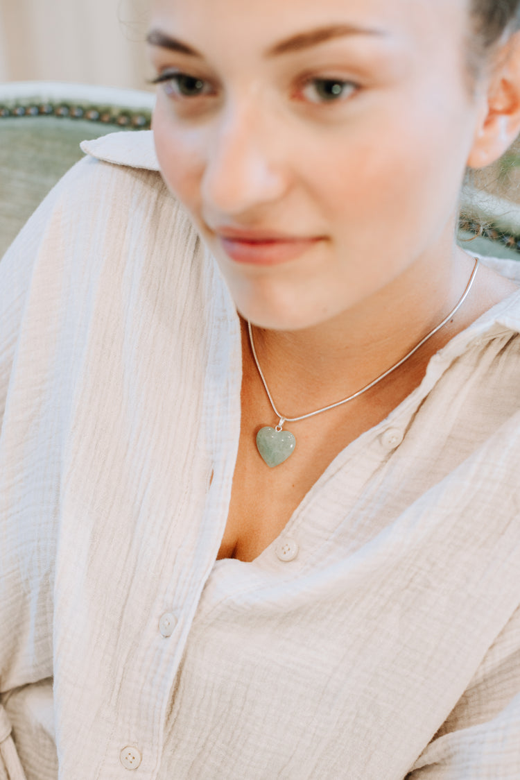 Aventurin, grün Herzanhänger | 2x2 cm