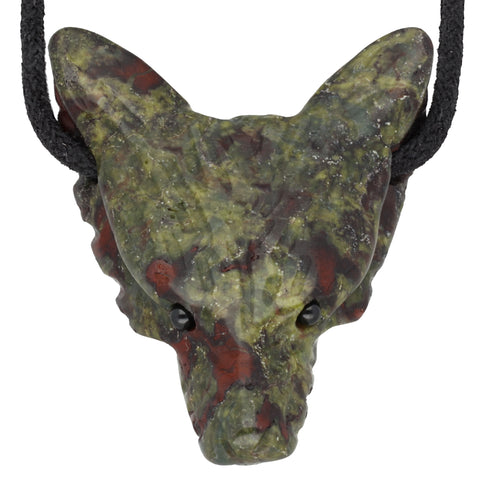 Colgante de cabeza de lobo en sangre de dragón