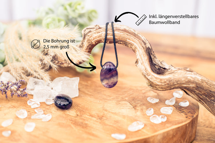 Fluorit, bunt Tropfenanhänger