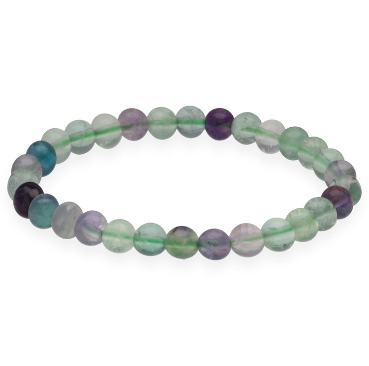 Fluorit, bunt Kugelarmband | 6 mm
