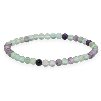 Braccialetto mini di sfere in Fluorite | 4 mm
