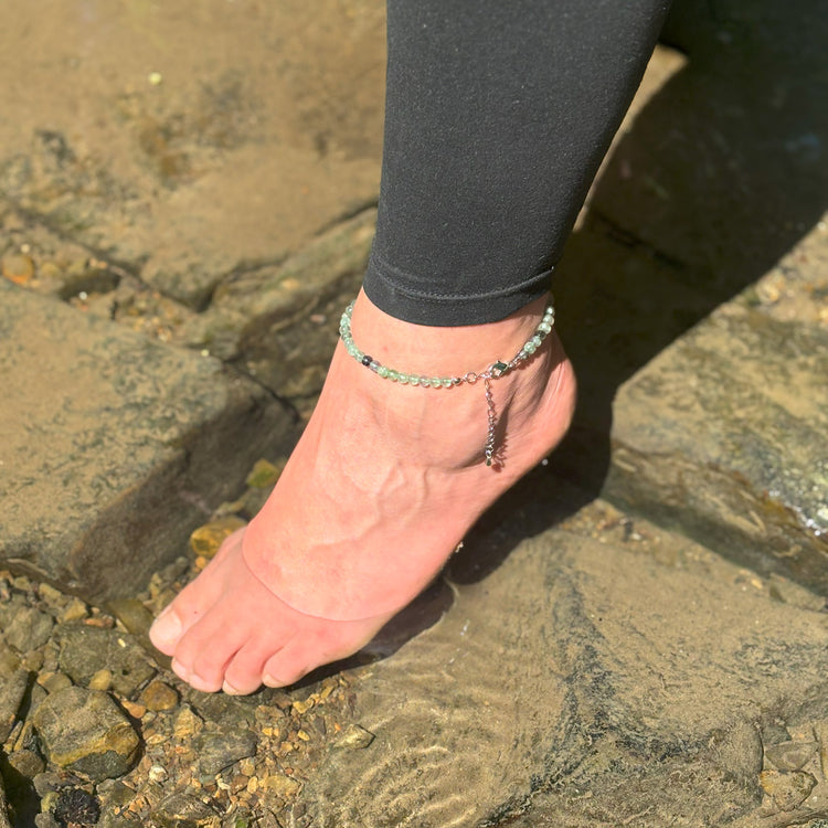 Fluorit, bunt Fußkettchen | 4mm