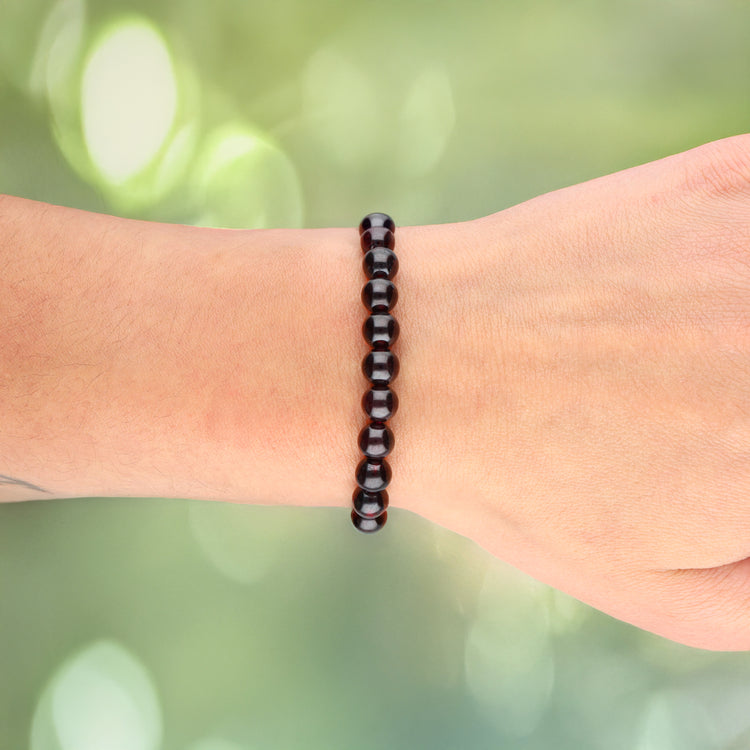 Pulsera de bolas de granate | 6 mm