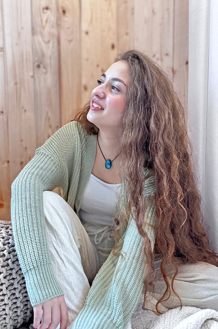 Chrysokoll Tropfenanhänger