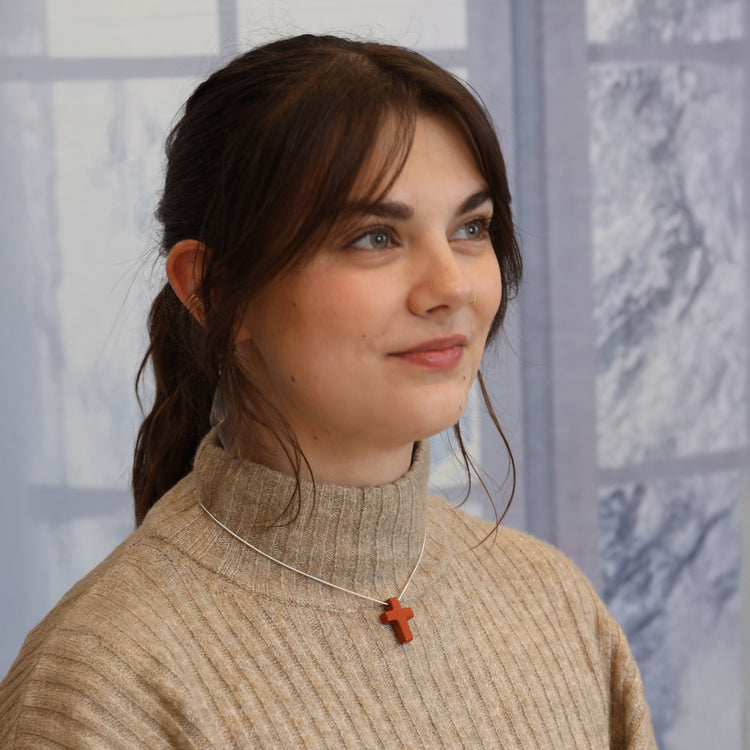 Jaspis, rot Kreuzanhänger