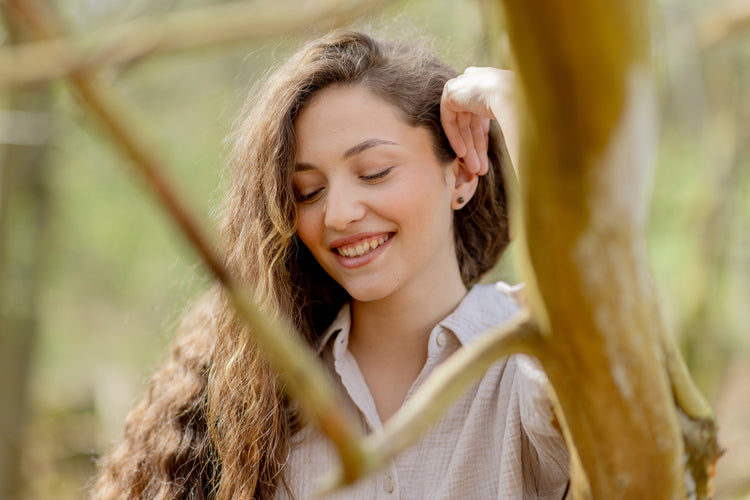 Versteinertes Holz Ohrstecker 6 mm | 925er Silber