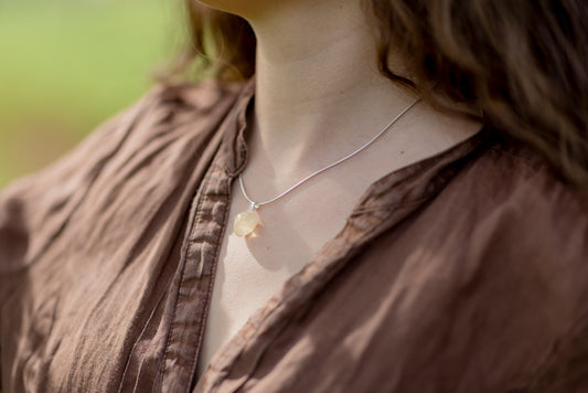 Citrin Herzanhänger | 925er Silberöse | 2 Größen