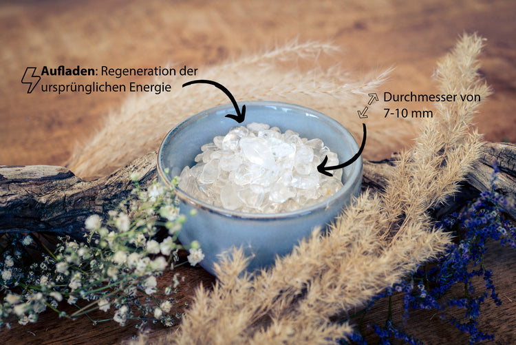 Ladesteine Bergkristall & Entladesteine Hämatit | Mini Trommelsteine Chips