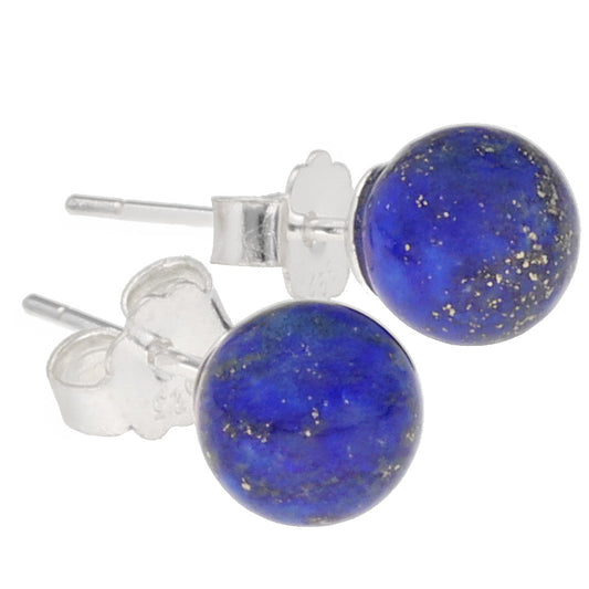 Lapislazuli Ohrstecker 6 mm | 925er Silber