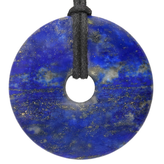 Lapislazuli Donut | 40 mm Anhänger + Baumwollband