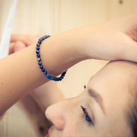 Lapislazuli Mini-Kugelarmband | 4 mm