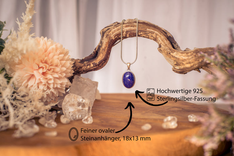 Lapislazuli Anhänger (oval) in Silber gefasst