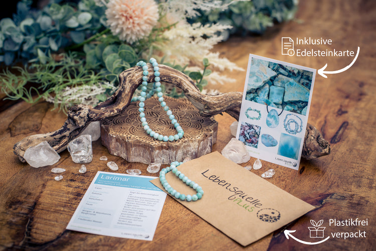 Larimar Kugelkette | Ø 6 mm mit Verschluss | 45 cm