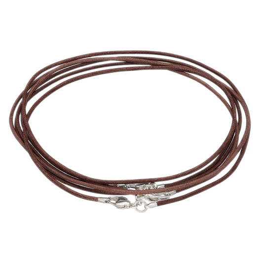 Lederband mit Karabinerverschluss 50 cm, dunkelbraun