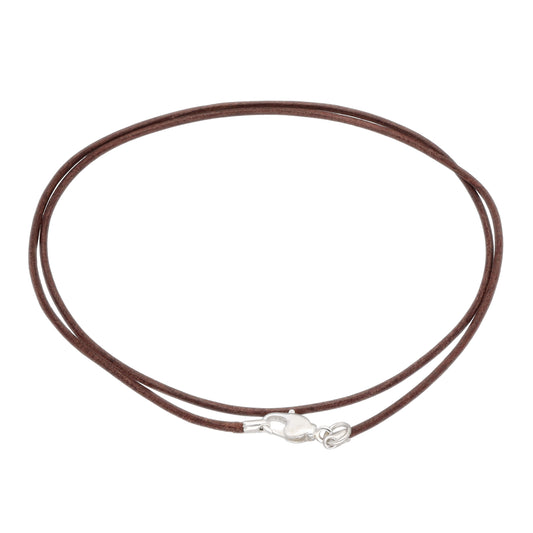 Lederband mit Karabinerverschluss 50 cm, dunkelbraun