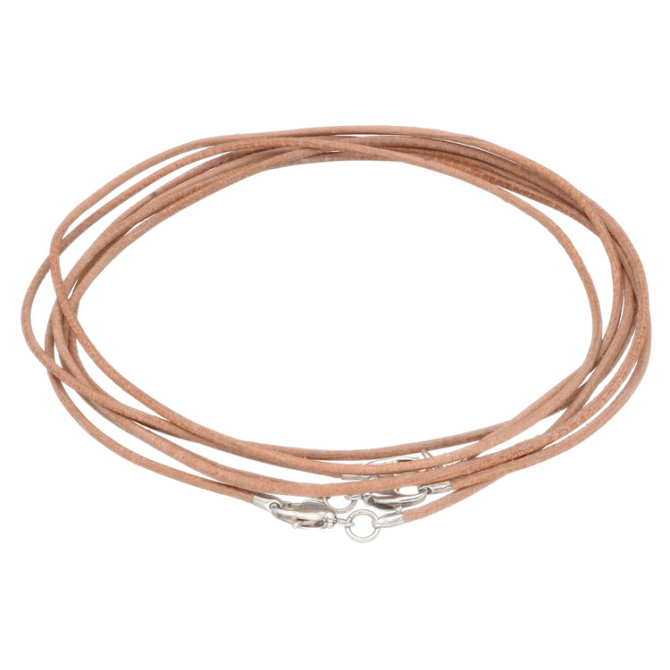 Lederband mit Karabinerverschluss 50 cm, naturfarben