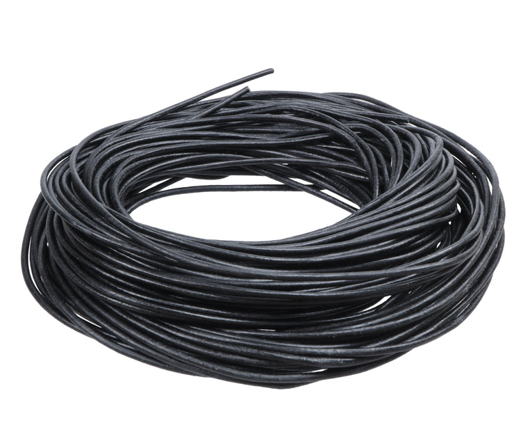 Lederband aus echtem Rinder Rundleder, schwarz