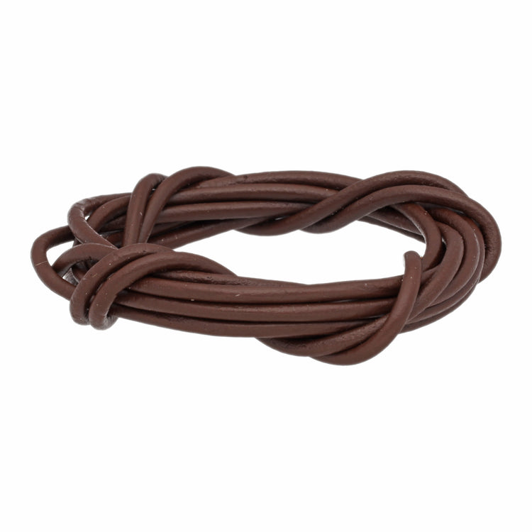 Lederband aus echtem Rinderrundleder, dunkelbraun