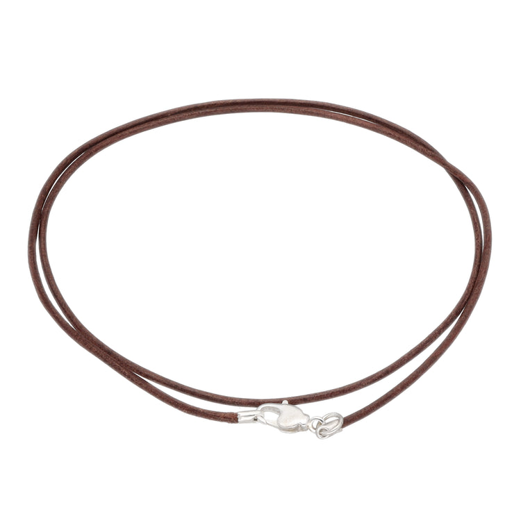 Lederband mit Karabinerverschluss 50 cm, dunkelbraun