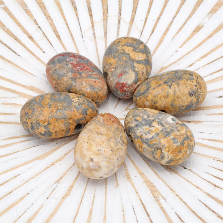 Leopardenjaspis Tropfenanhänger