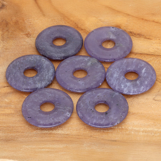 Lepidolith Donut | 30 mm Anhänger + Baumwollband