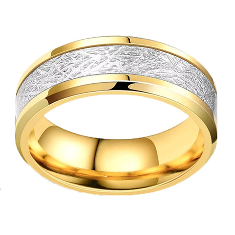 Anillo de acero inoxidable dorado – anillo de declaración sencillo en 7 tamaños