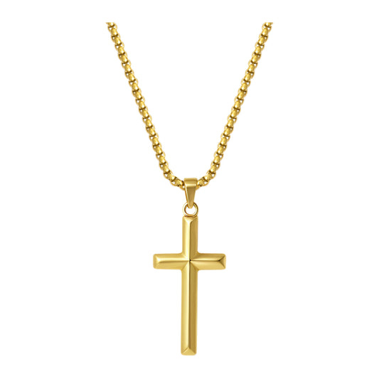 Kreuz-Anhänger klassisch 45 mm — Edelstahl, Kette 55 cm