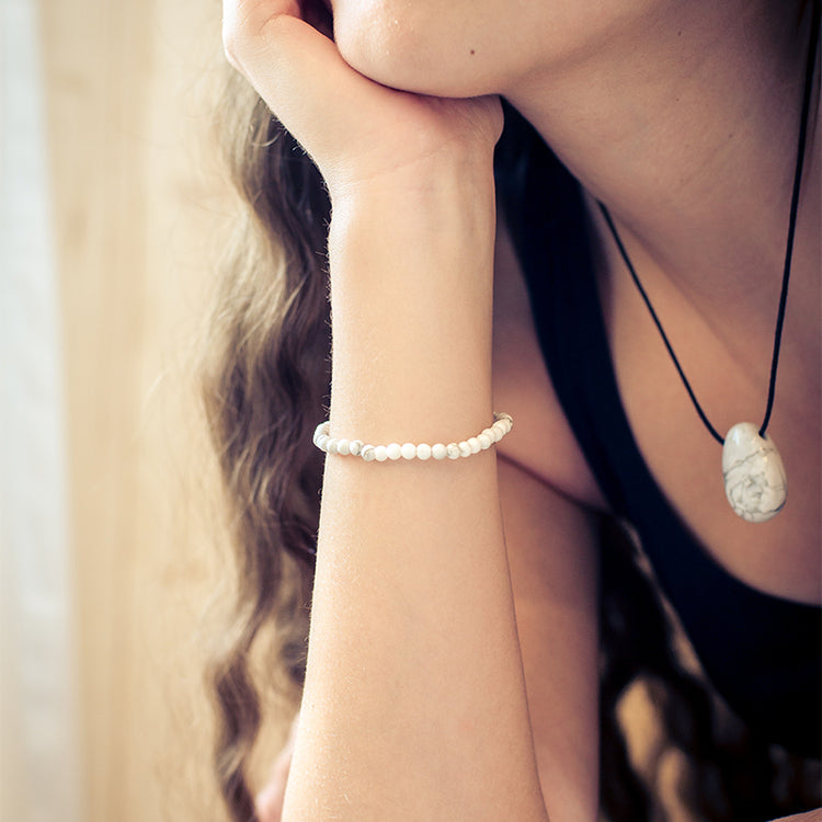 Magnesit Mini-Kugelarmband | 4 mm