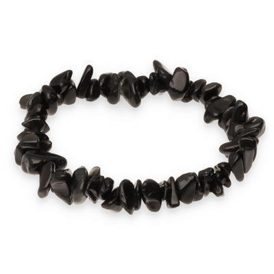 Obsidian, schwarz Splitterarmband