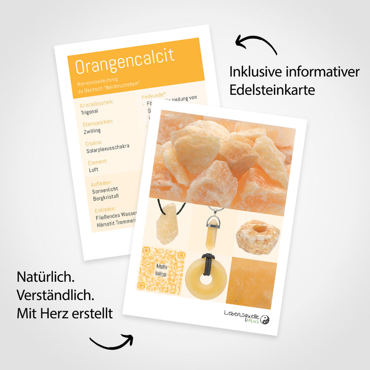 Orangencalcit Trommelstein