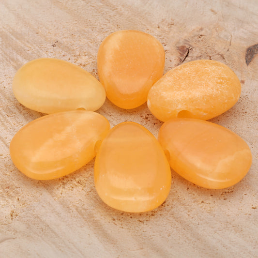 Orangencalcit Tropfenanhänger