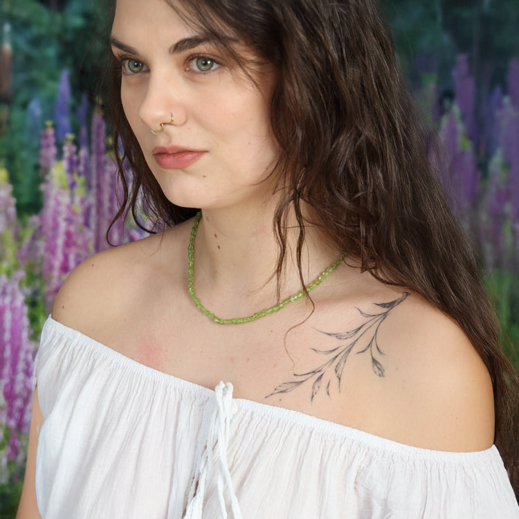 Peridot Splitterkette | 45 cm Verlängerung mit Verschluss