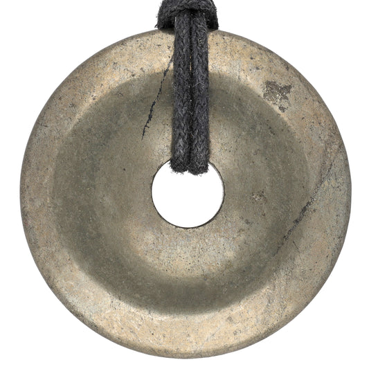 Pyrit Donut | 40 mm Anhänger + Baumwollband