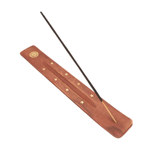 Wooden Incense Stick Holder Sun and Stars