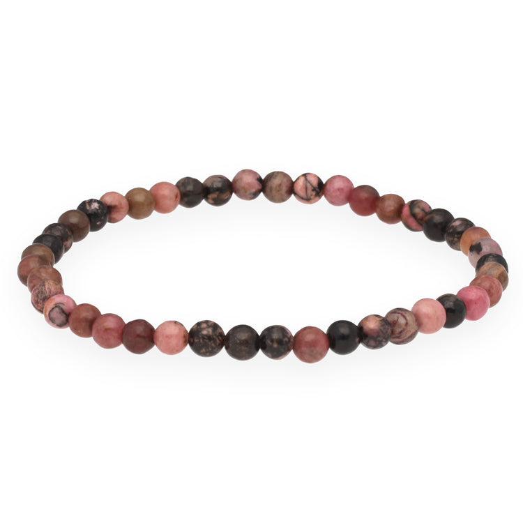 Rhodonit Mini-Kugelarmband | 4 mm