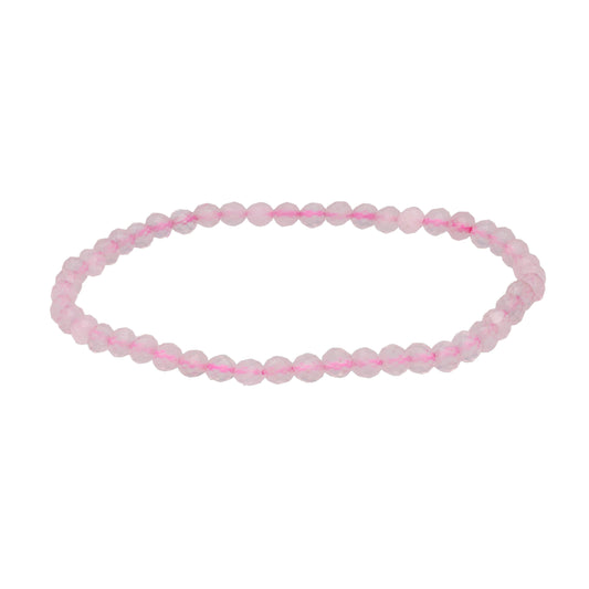 Rosenquarz | facettiertes Armband | 4 mm