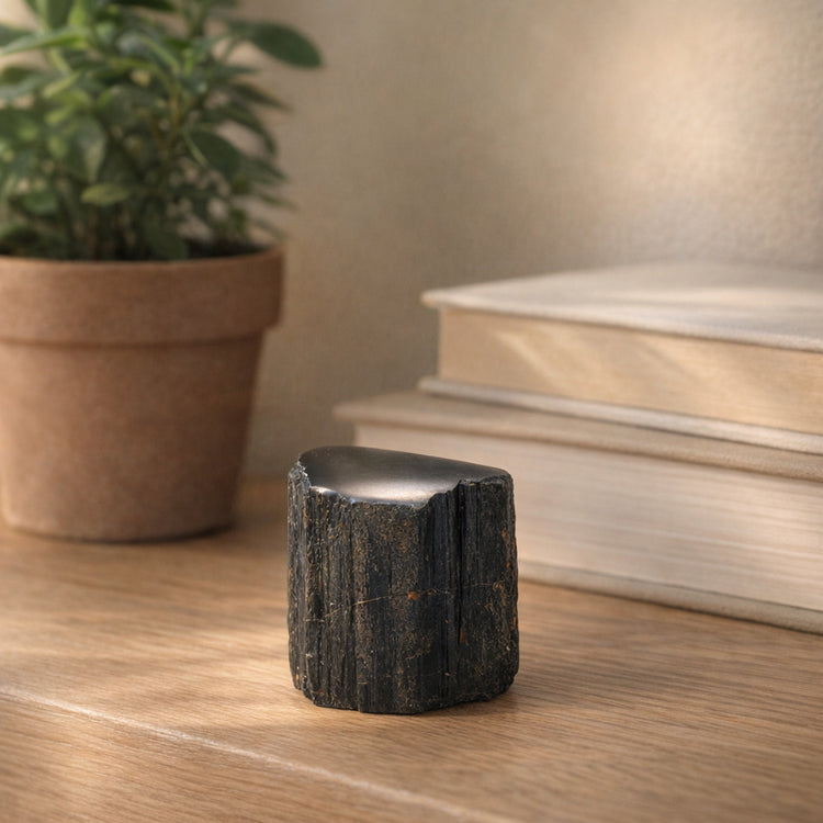 Turmalin, schwarz (Schörl) Rohstein anpoliert | A-Qualität | 3-6 cm