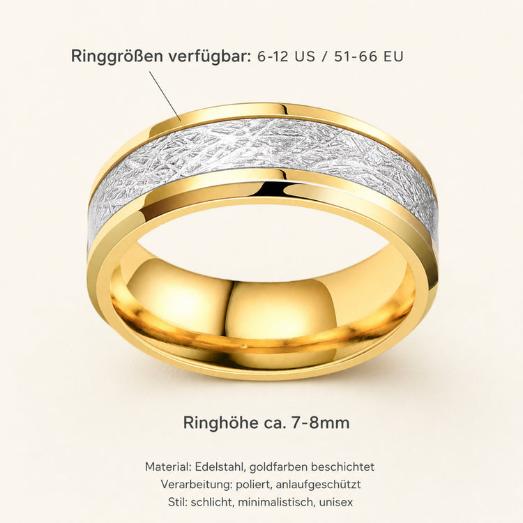 Edelstahl Ring Gold – schlichter Statement-Ring in 7 Größen