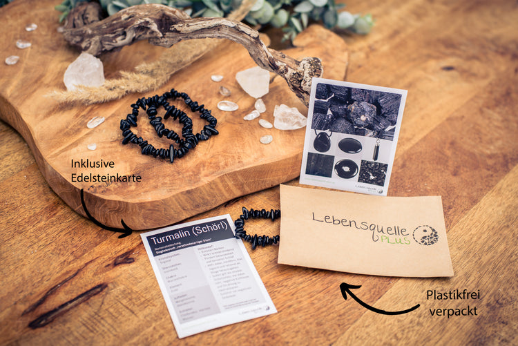 Turmalin, schwarz (Schörl) Splitterarmband