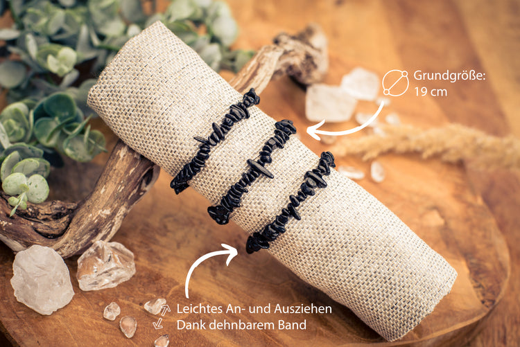 Turmalin, schwarz (Schörl) Splitterarmband