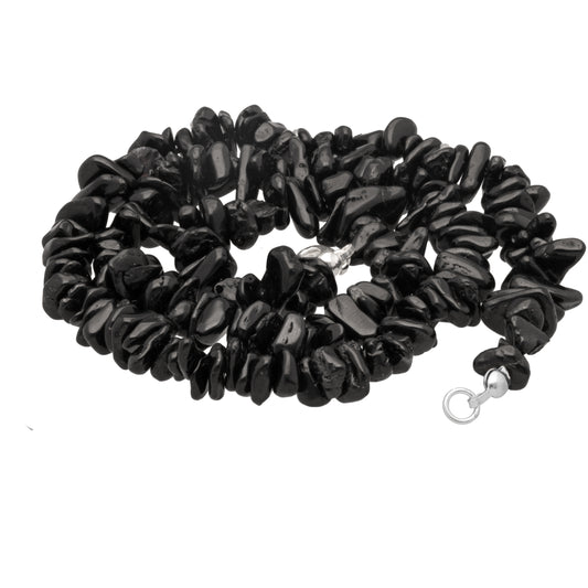 Turmalin, schwarz (Schörl) Splitterkette | 45cm mit Verschluss