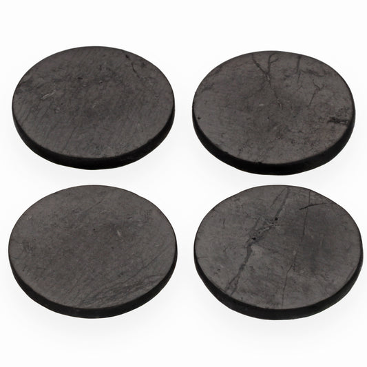 Schungit Aufkleber 4er-Set | Schutzplättchen vor EMF Strahlung