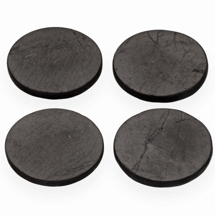 Schungit Aufkleber 4er-Set | Schutzplättchen vor EMF Strahlung