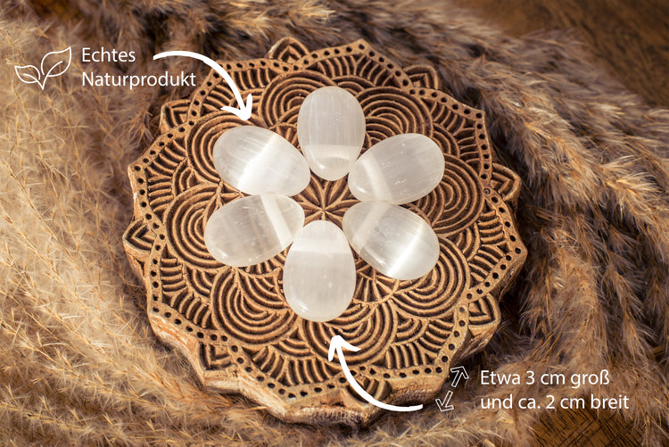 Selenit Tropfenanhänger