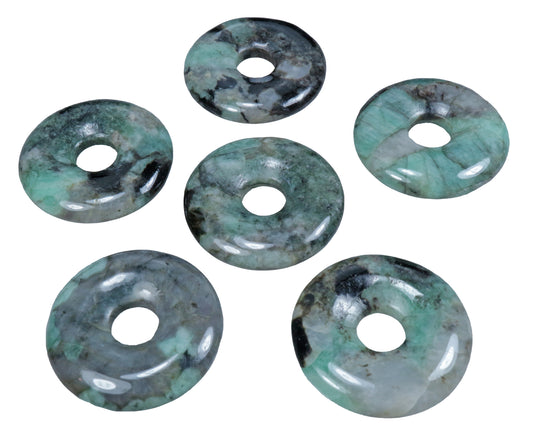 Smaragd Donut | 30 mm Anhänger + Baumwollband