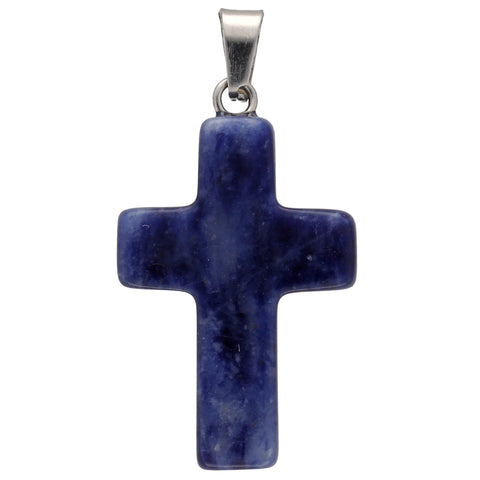 Ciondolo a croce in sodalite