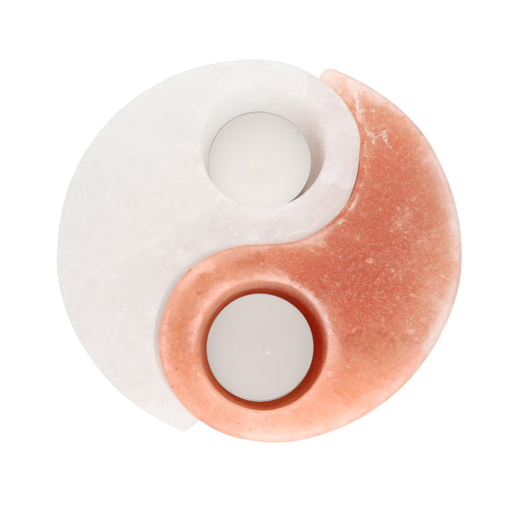 Salzkristall Teelichthalter "Yin&Yang"